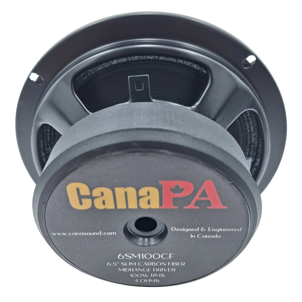 Enceinte CanaPA 6SM100CF 6,5" à montage peu profond, 100 W RMS, en fibre de carbone