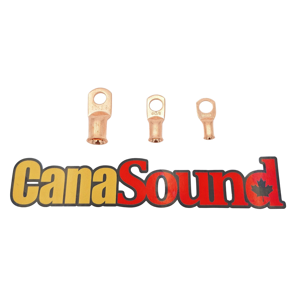 Copper Ring Terminals (per pair with 1 red and 1 black heat shrink)