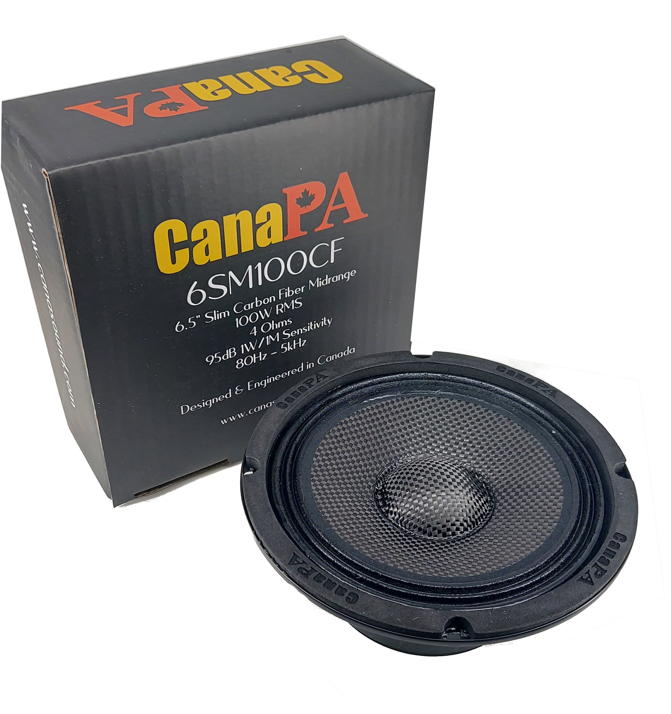 CanaPA 6SM100CF 6.5" Shallow Mount 100W RMS Carbon Fiber Speaker